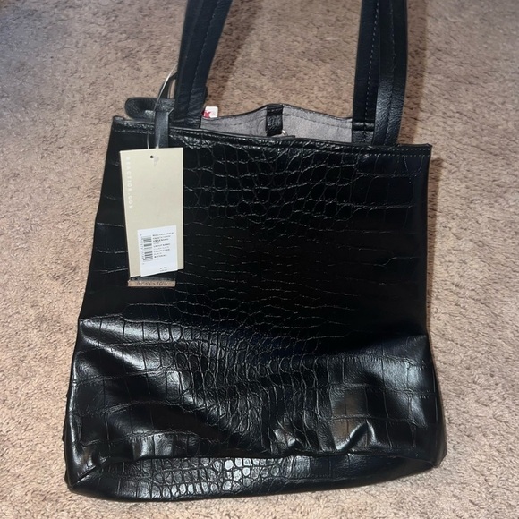 Kenneth Cole Reaction Black Crocodile Skin Tote Shoulder Bag NWT - Picture 6 of 9